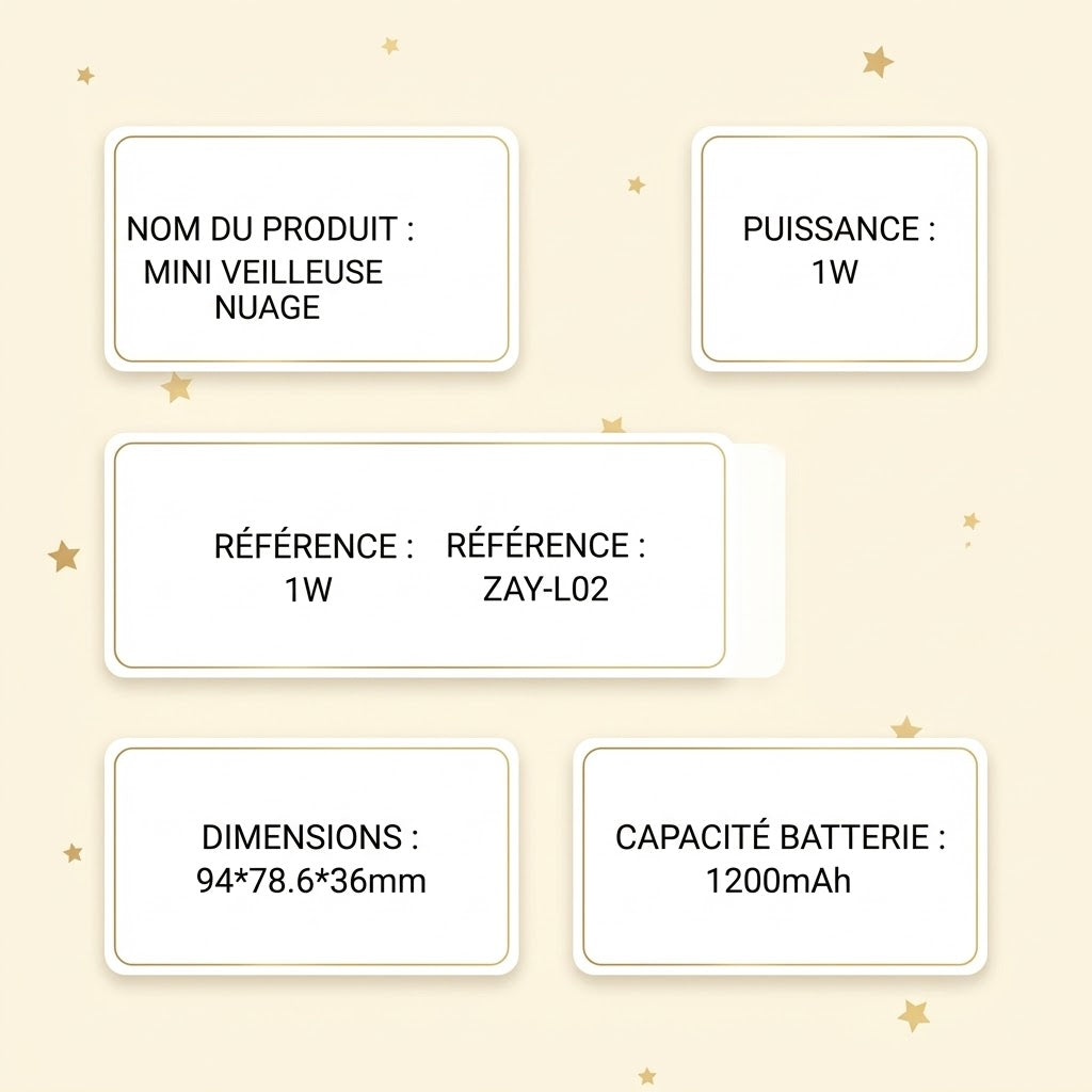 Veilleuse Nuage USB Sans Fil - CloudSoft
