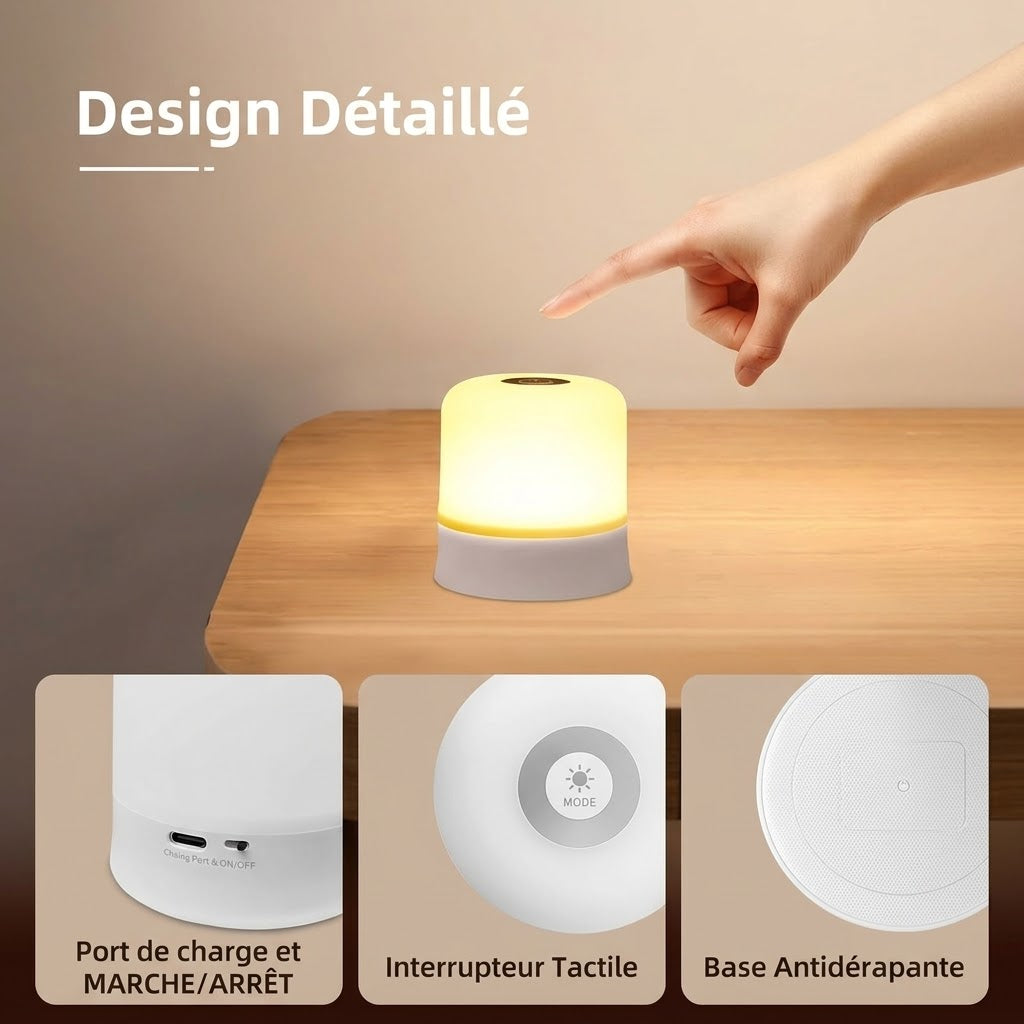 Veilleuse Rechargeable Tactile RGB - TouchGlow