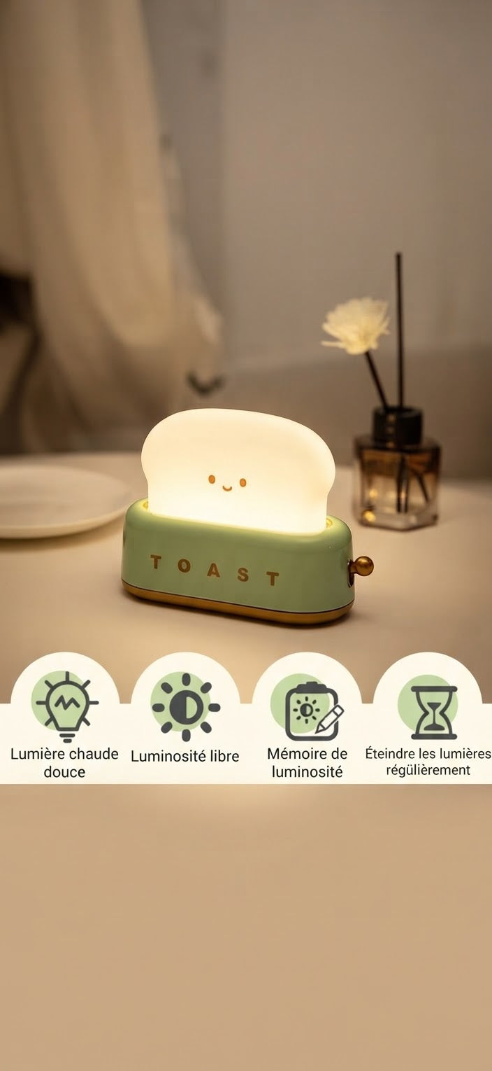 Veilleuse Rechargeable Grille-Pain Rétro - ToastyLight