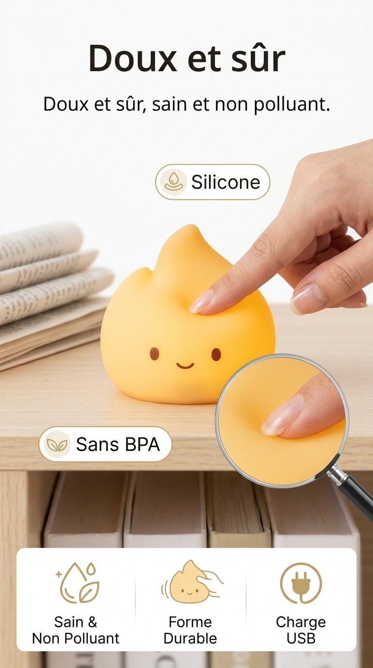Veilleuse ours allongé silicone