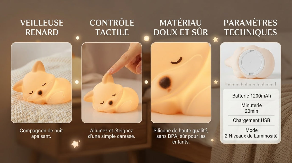 Veilleuse loutre silicone tactile
