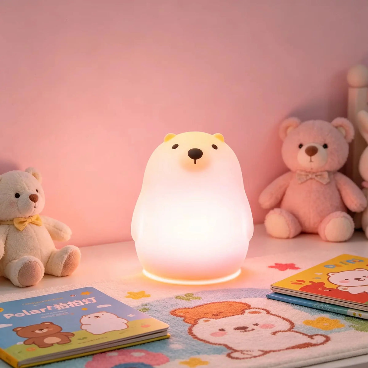 Veilleuse Ours Polaire Silicone 7 Couleurs - PolarGlow