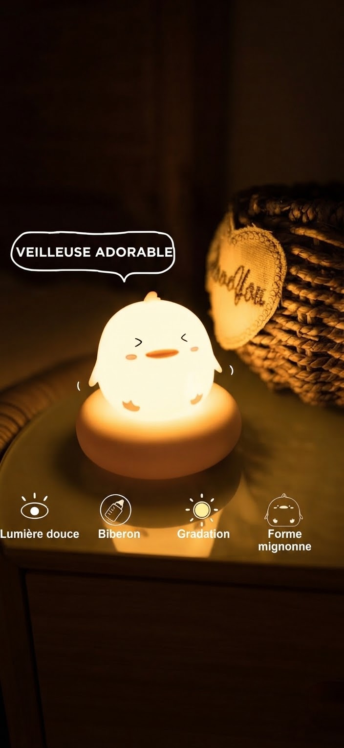 Veilleuse Bébé Animaux Tactile 3 Niveaux - LittleGlow