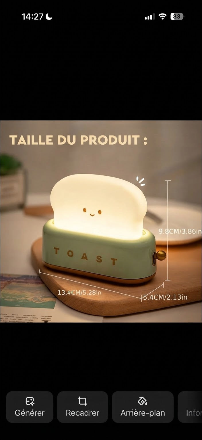 Veilleuse Rechargeable Grille-Pain Rétro - ToastyLight