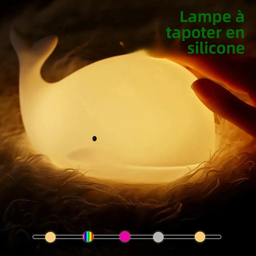 Veilleuse Baleine Silicone Tactile RGB - WhaleZen
