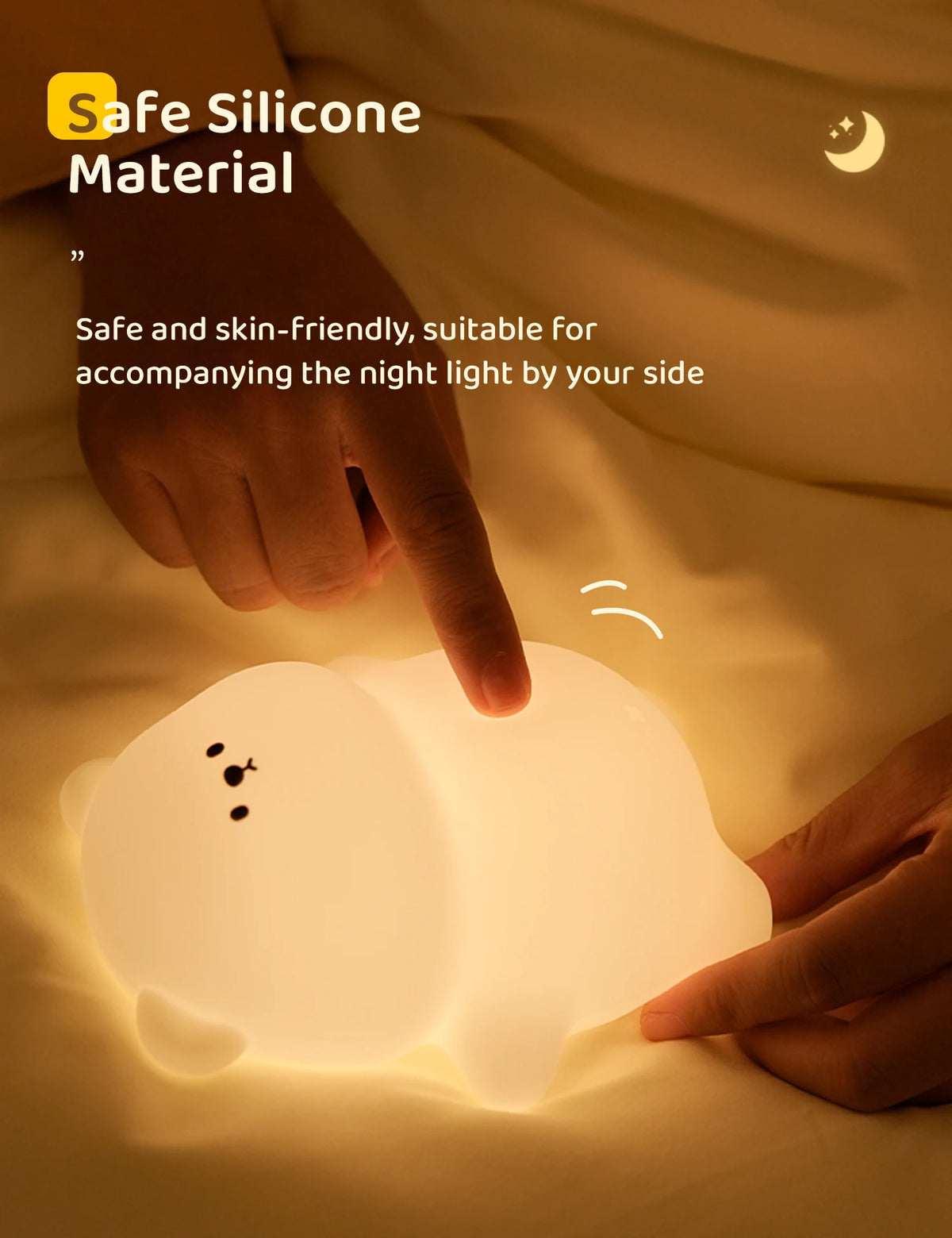Veilleuse Ours Allongé Silicone - TeddyGlow