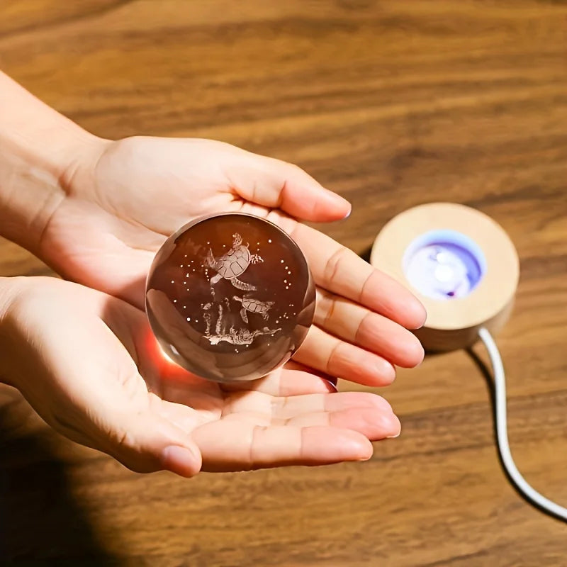 Veilleuse Tortue Boule de Cristal 3D - TurtleCristal