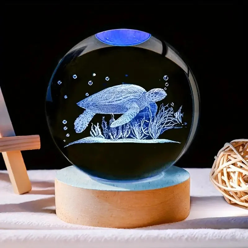 Veilleuse Tortue Boule de Cristal Océan - TurtleGlow