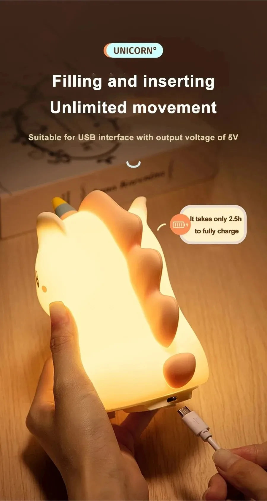 Veilleuse Licorne Silicone Rechargeable Nursery - CornyNight