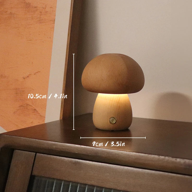 Veilleuse Champignon en Bois Tactile - WoodMush