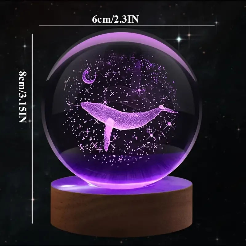 Veilleuse Baleine Lune Cristal - BaliLuz