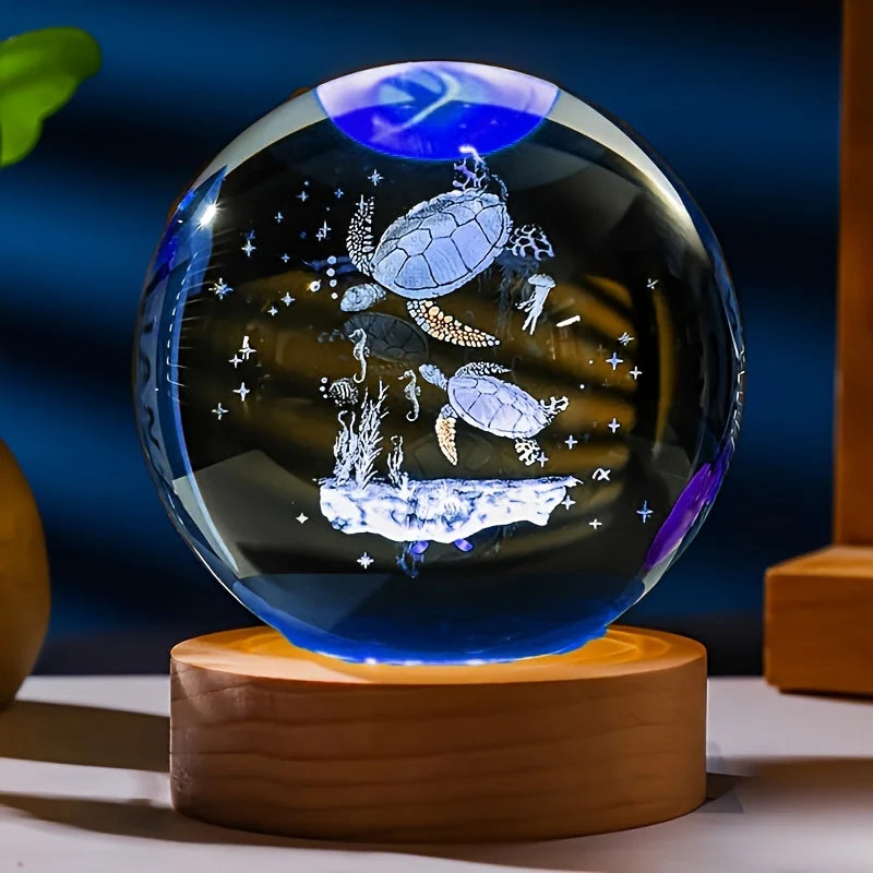 Veilleuse Tortue Boule de Cristal 3D - TurtleCristal