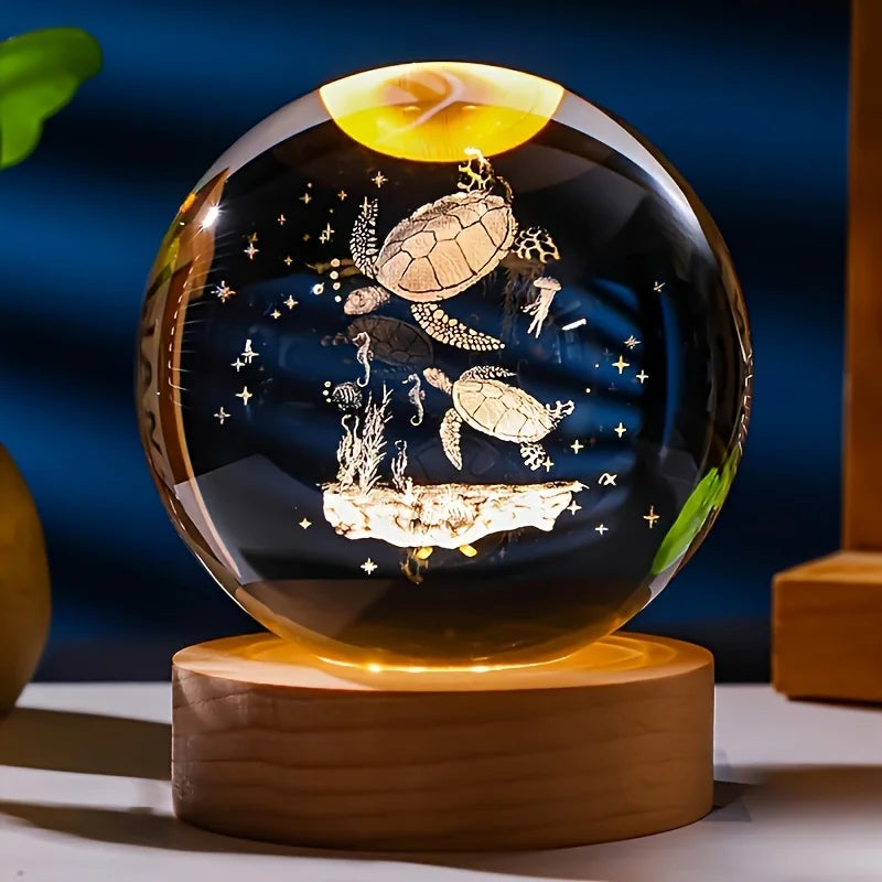 Veilleuse Tortue Boule de Cristal 3D - TurtleCristal