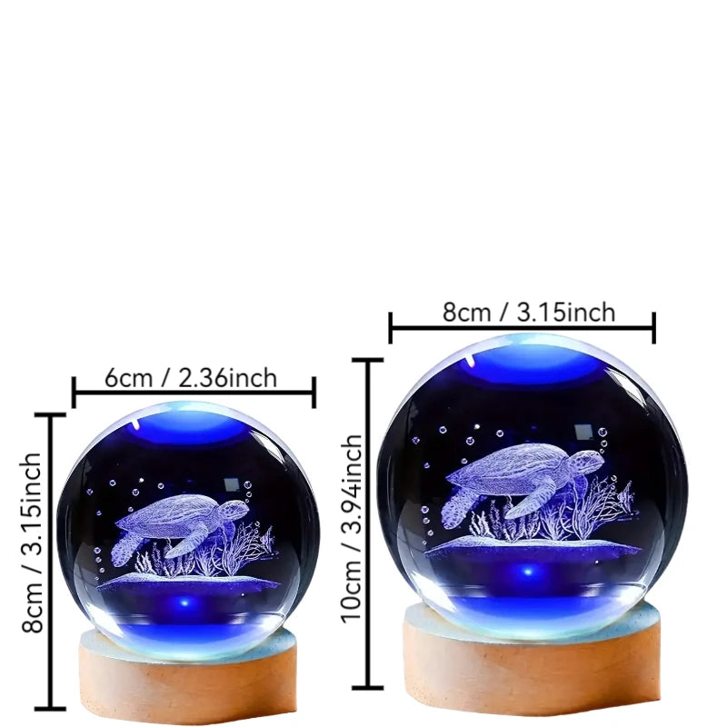 Veilleuse Tortue Boule de Cristal Océan - TurtleGlow