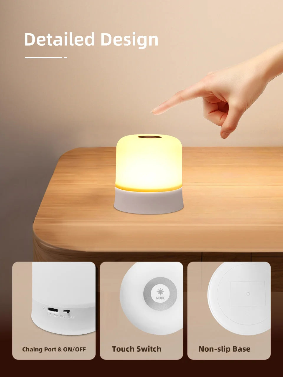 Veilleuse Rechargeable Tactile RGB - TouchGlow