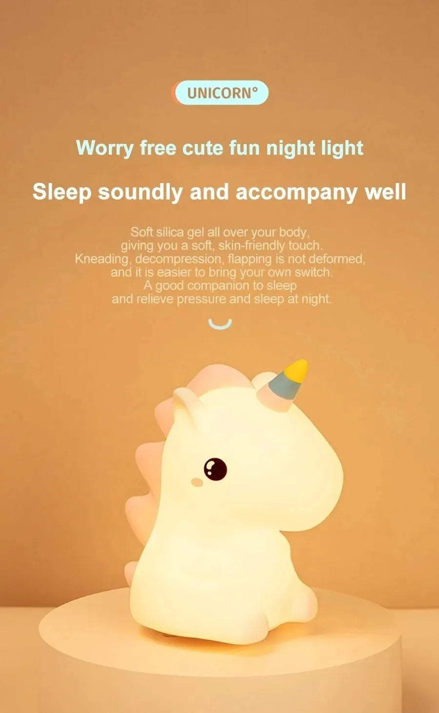 Veilleuse Licorne Silicone Rechargeable Nursery - CornyNight
