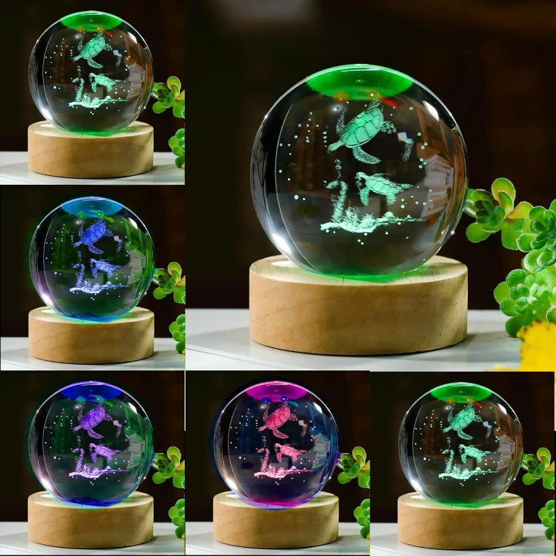 Veilleuse Tortue Boule de Cristal 3D - TurtleCristal