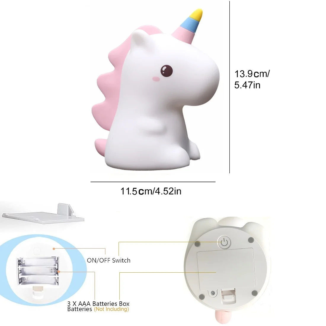Veilleuse Licorne Portable Silicone Bébé - BabyCornGlow