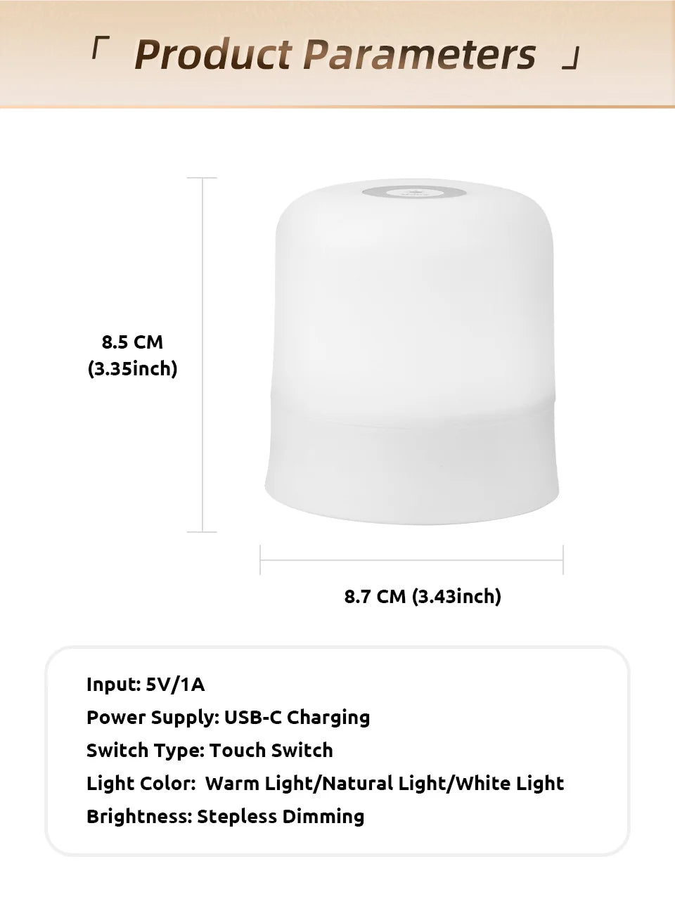 Veilleuse Rechargeable Tactile RGB - TouchGlow