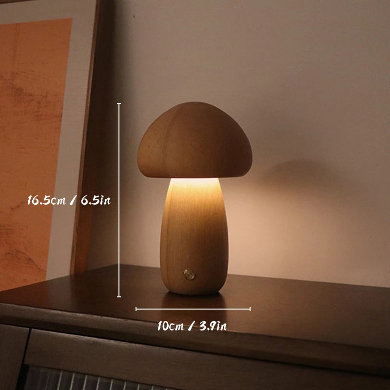 Veilleuse Champignon en Bois Tactile - WoodMush