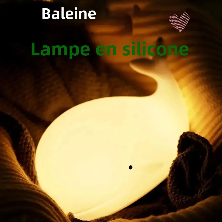 Veilleuse Baleine Silicone Tactile RGB - WhaleZen