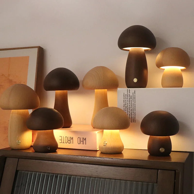 Veilleuse Champignon en Bois Tactile - WoodMush
