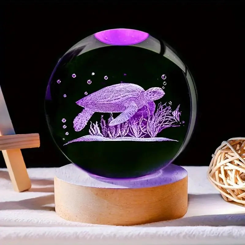 Veilleuse Tortue Boule de Cristal Océan - TurtleGlow