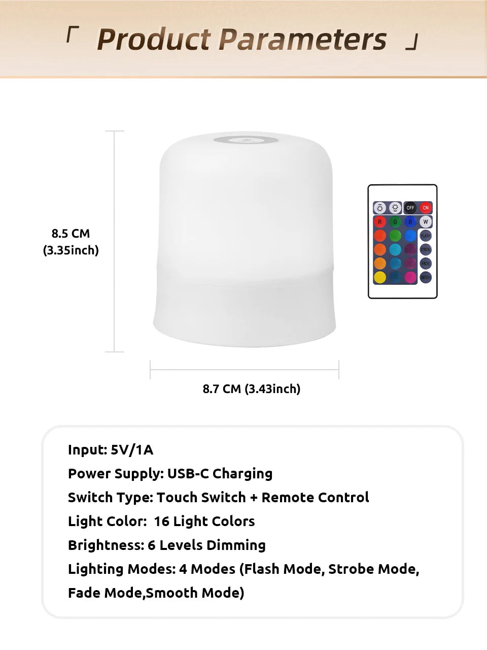 Veilleuse Rechargeable Tactile RGB - TouchGlow