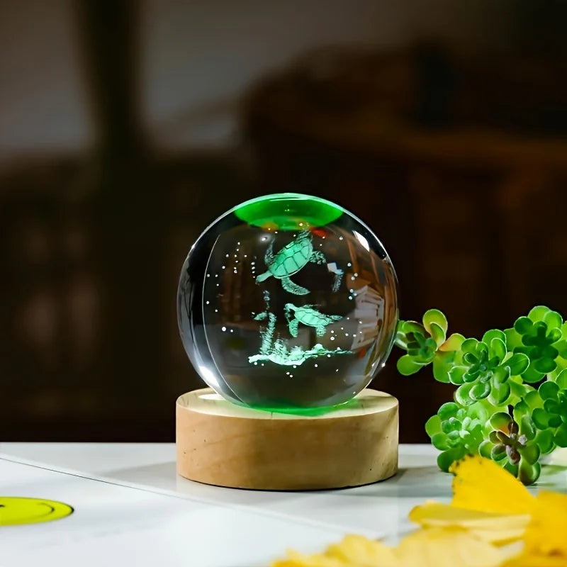 Veilleuse Tortue Boule de Cristal 3D - TurtleCristal