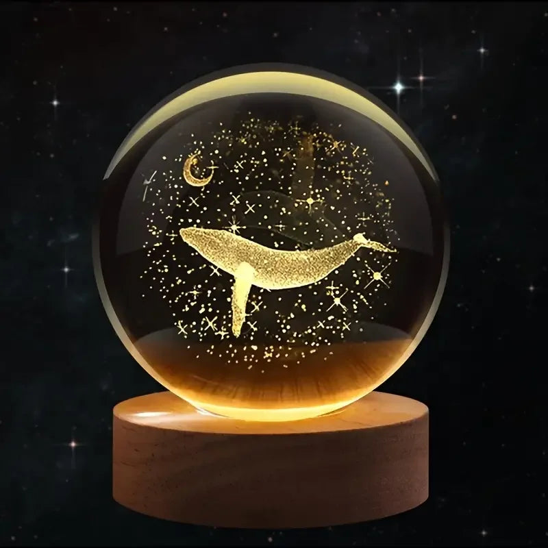 Veilleuse Baleine Lune Cristal - BaliLuz