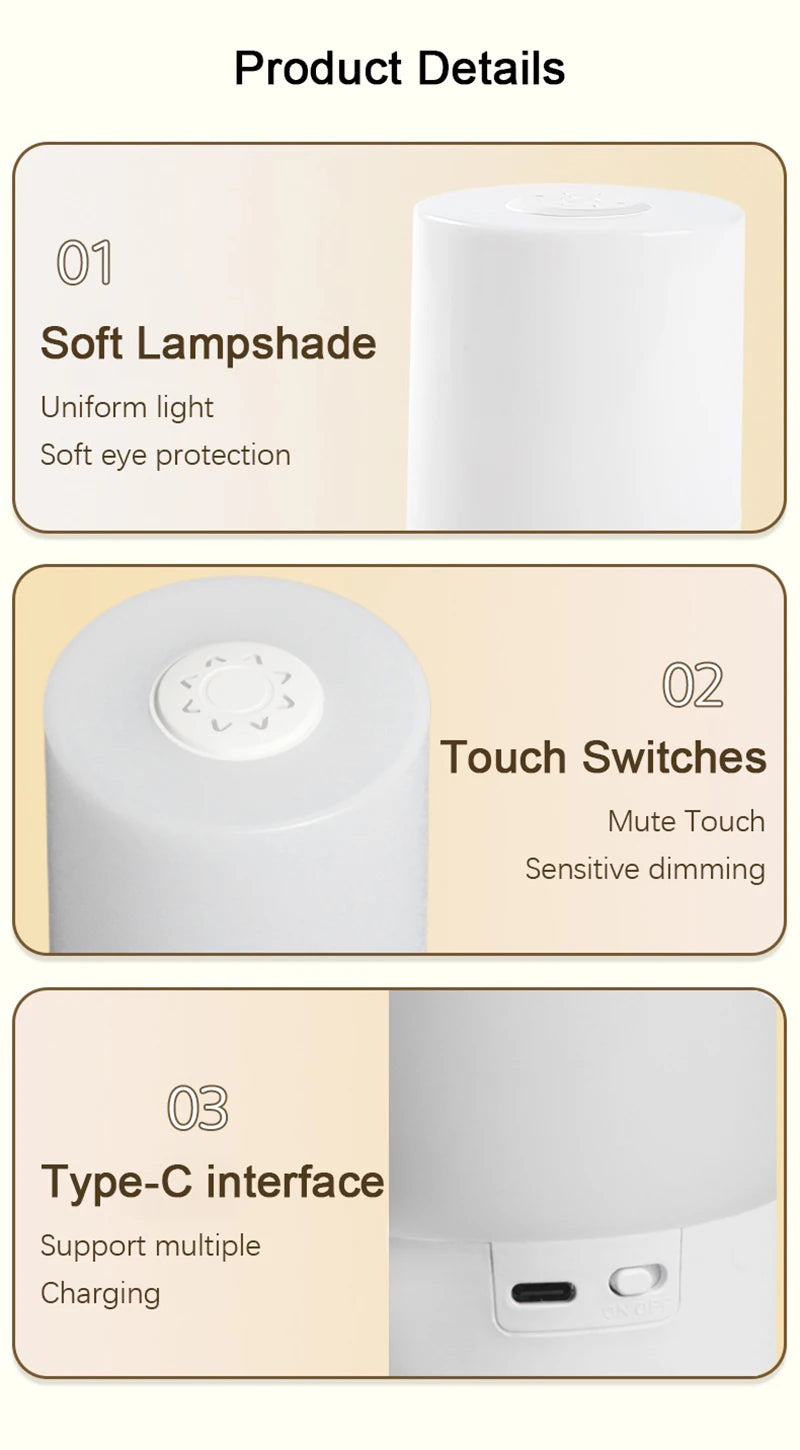Veilleuse Rechargeable Tactile Chevet - BedsideGlow