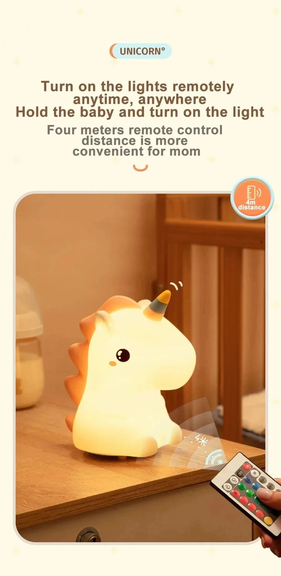 Veilleuse Licorne Silicone Rechargeable Nursery - CornyNight
