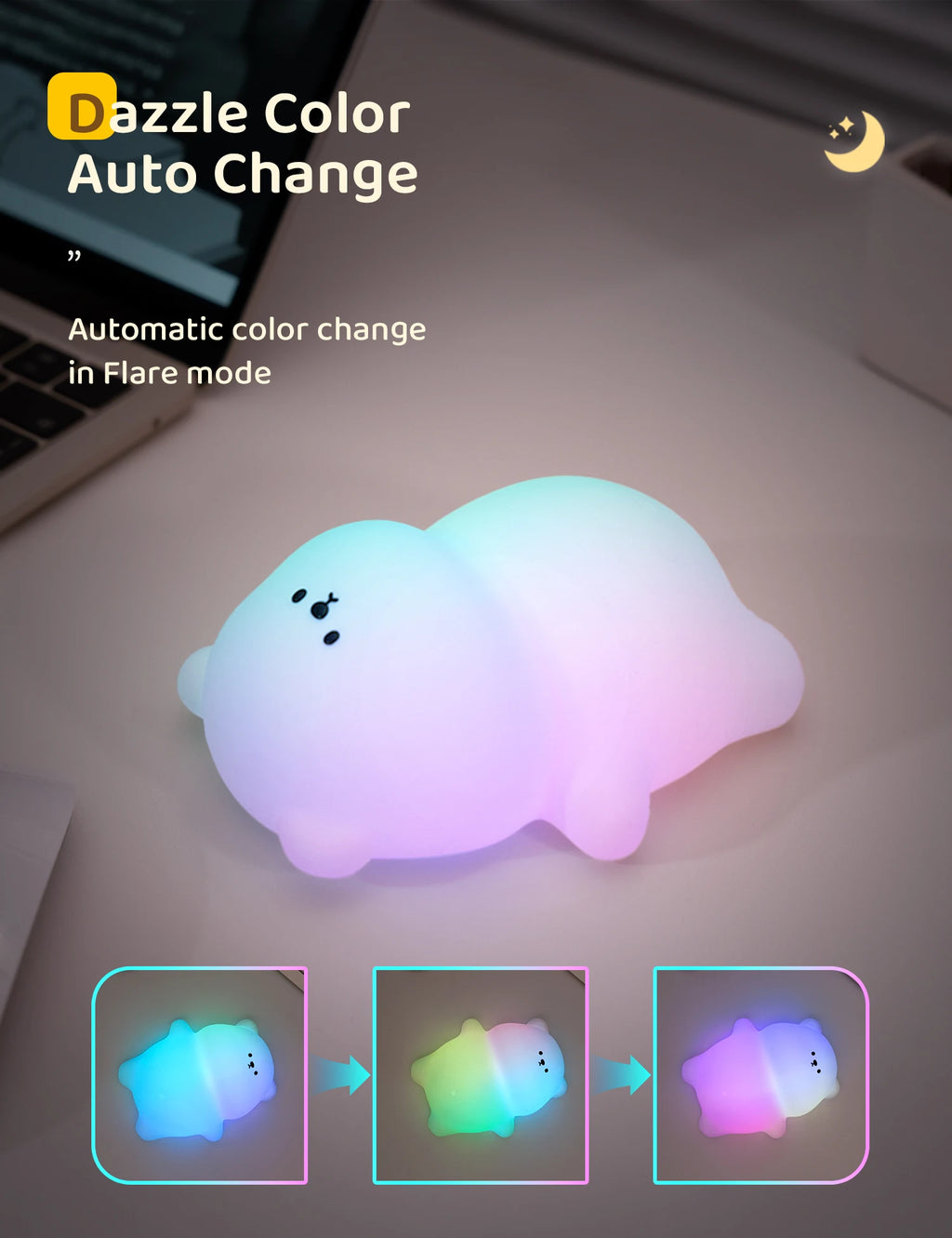 Veilleuse Ours Allongé Silicone - TeddyGlow