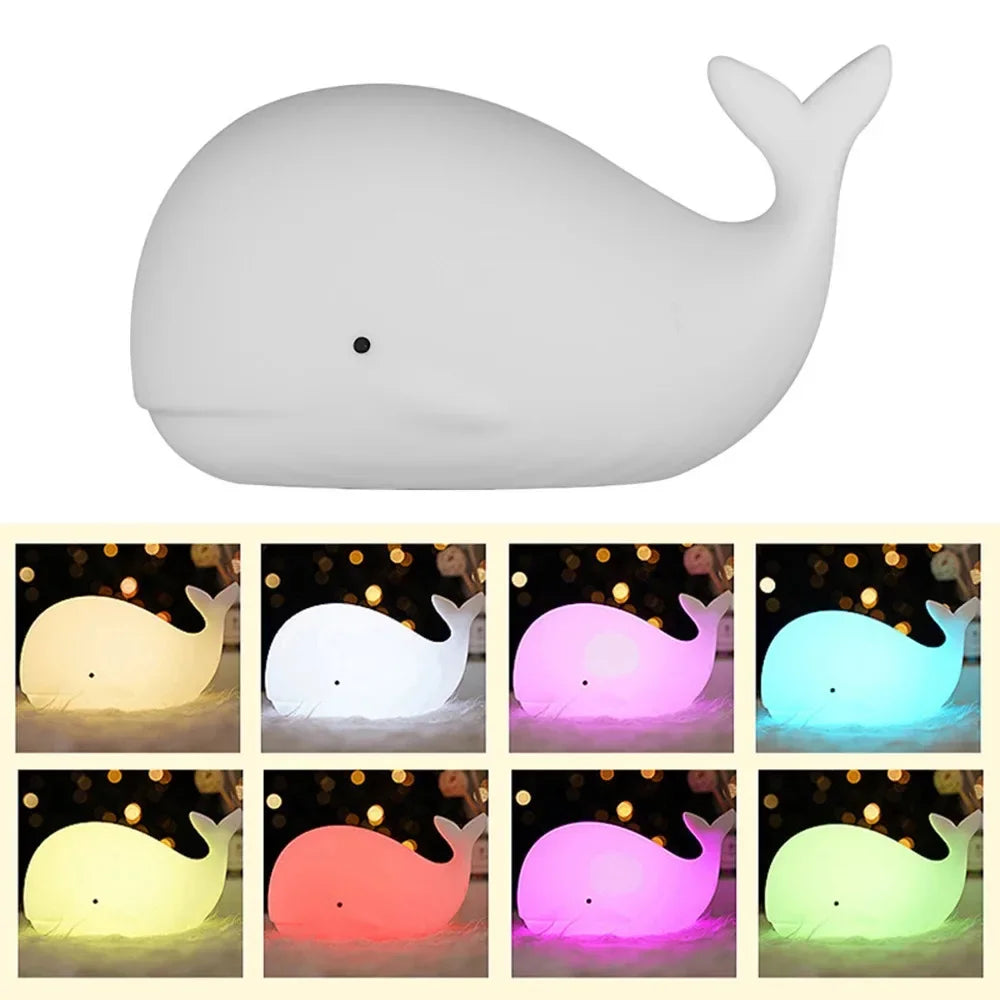 Veilleuse Baleine Silicone Tactile RGB - WhaleZen
