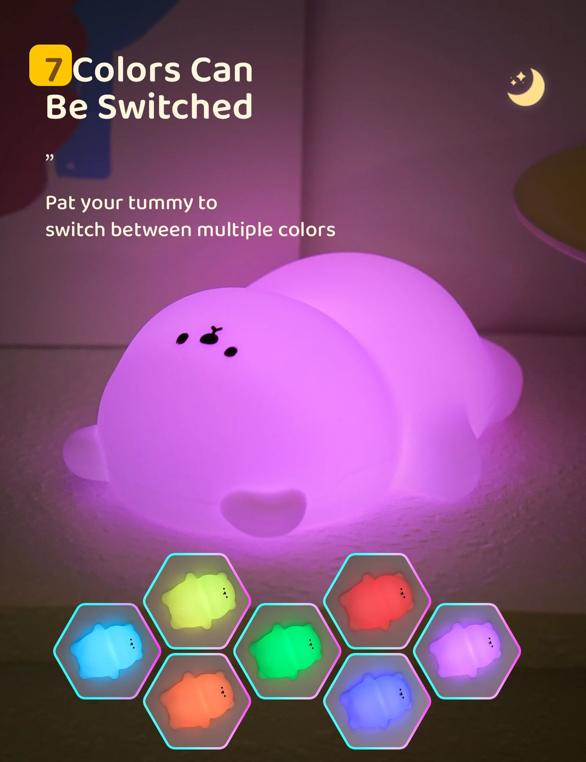 Veilleuse Ours Allongé Silicone - TeddyGlow