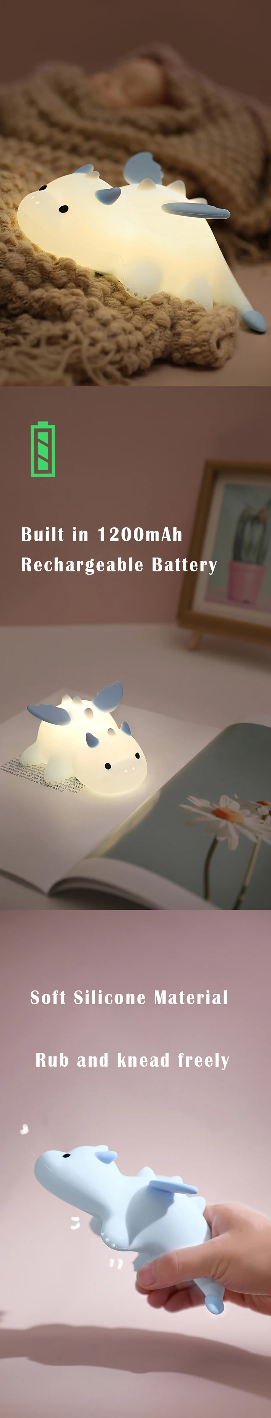 Veilleuse Peluche Silicone Colorée - SoftGlow